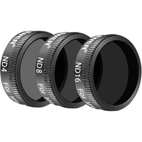 Neewer 3 Pieces Pro Neutral Density Filter Kit for DJI Mavic Air Drone Quadcopter Includes: ND4, ND8, ND16 Filter, Made of Multi Coated Waterproof Aluminum Alloy Frame Optical Glass(Black)