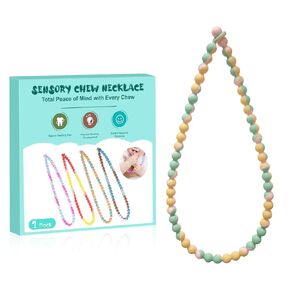 Teething Necklace for Baby - Integrated Safety Design for Toddler, Sensory Chew Necklace for Kids, Boys, Girls with Autism, ADHD, Fidget - Nursing Breastfeeding Necklace for Mom