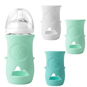 (3-Pack, 8 oz) Silicone Baby Bottle Sleeves Compatible with Avent Natural Glass Baby Bottles Anti-Colic Baby Bottle Cover for Philips Avent Glass Natural Baby Bottle 4 oz