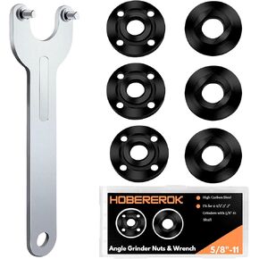 7PCS Angle Grinder Nut Angle Grinder Wrench Grinder Flange Nut 5/8-11 Compatible with Makita Dewalt Bosch Ryobi Milwaukee Metabo angle grinder attachments