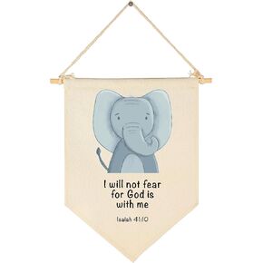 Animal Christian Nursery Decor-Bible Verse Art-Jungle Safari-Scripture Flag Decor Gift for Baby Boys Girls Newborn Kids-Banner Wall Sign Gifts for Nursery Baby Room Playroom Bedroom Front Door in Kuwait