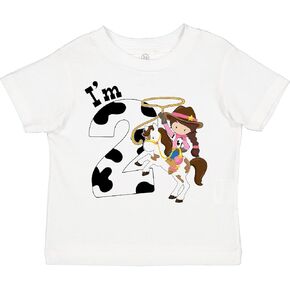 inktastic I'm Two-Cowgirl Riding Horse Birthday Toddler T-Shirt