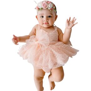 Infant Baby Girl Summer Fly Sleeve Romper Dress Tulle Lace Tutu Onesie One Piece Princess Outfits