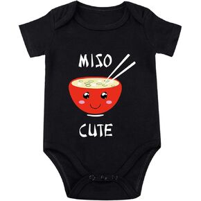 Miso Cute Bodysuit Cute Baby Newborn Funny Baby Clothes White Miso Bodysuit Miso Shiru Baby Clothes