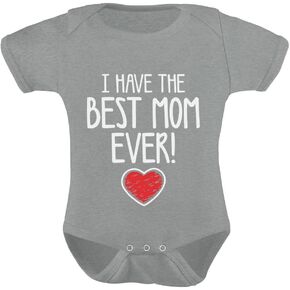 بدلة Tstars Best Mom Ever Baby لحديثي الولادة من الأولاد والبنات لعيد الأم | بدلة للجسم من القطن الناعم؛ رائع لعيد الأم الأول، وحفلة استقبال المولود الجديد، والإعلان عن الحمل، وهدية لحديثي الولادة in Kuwait