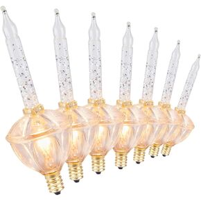4 Pack Replacement Bubble Lights Bulbs, Multi-Color Bubble Fluid Lights Bulbs, Vintage Christmas Lights for Xmas Christmas Tree Decorations, C7/E12 Candelabra Base, Red, Orange, and Blue