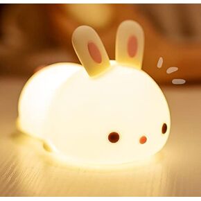 Cute Kids Night Light Night Lamp Night Lights for Kids Bedroom Toddler Baby Portable Silicone Battery Led Nightlight Nursery (Cute Bunny)