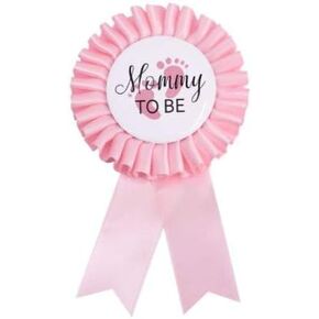 Mommy to be Tinplate Badge Pin -Mom to be Baby Shower Button New Mom Gifts Gender Reveals Party Baby Girl Pink Rosette Button Baby Celebration (Pink)