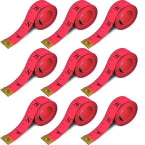 Tape Measure Fabric Measuring Tape Soft Cloth Tape Measure Body Sewing Measuring Tape Double Scale Seamstress Tape Measurement for Sewing Cloth 60 inch, 9 PCS Craft Vinyl Tailor Ruler for Weight Loss