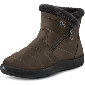 Ablanczoom Women's Snow Boots for Winter: Comfortable Warm Fur Lined Zippered Ankle Booties Outdoors Waterproof Anti-Slip Womens Boots