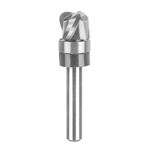 SpeTool Bowl and Tray Router Bit 1/4" Shank, 1/2" Dia 1/4" Radius 3/8" Height, 3-Flute Solid Carbide Pattern Flush Trim Router Bit, Round Nose for Wood Dish Bowl Carving