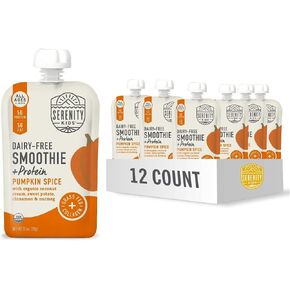 Serenity Kids Berry Butternut Baby Food Pouch, 5g Protein, 3.5 Oz, 6 Pack | No Added Sugar, USDA Organic, Dairy Free Baby Snacks, Toddler Snacks, Toddler Pouches, Baby Food Pouches in Kuwait