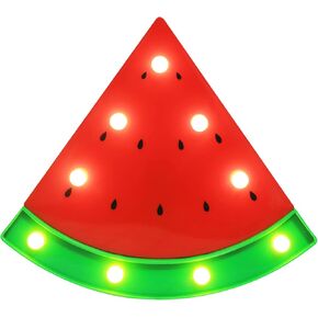 LED Marquee Signs Watermelon Night Lights, Battery Operated Watermelon Shaped Desk Table Lamp for Christmas Kids, Baby, Child, Girl Gift, Nursery Room, Wall Decor- Red Watermelon