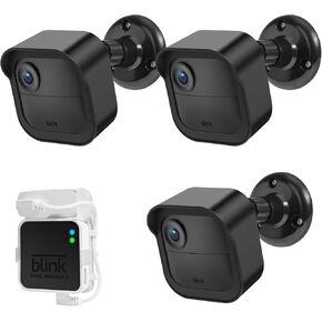 Blink Outdoor Camera Wall Mount Compatible with 3rd & 4th Gen,3 Pack Weatherproof Protective Housing ,360 Degree Adjustable Mount with Blink Sync Module 2 Outlet Mount for Blink Camera System (Black)