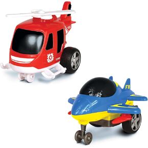 NKOK Junior Racers 2PK Friction Powered Coast Guard Heli & Supersonic Jet,Multi