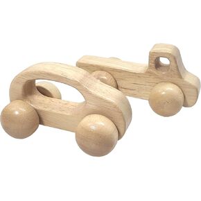 Adventure Awaits! Wooden Push and Pull Toy Set for Toddlers | Montessori Car and Truck Rolling Rattle Toys