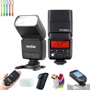 Godox TT350 Mini Thinklite TTL Flash for Canon Cameras (TT350-C for Canon with Xproll-C)