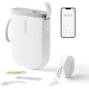 NIIMBOT D11_H Label Maker Machine with Tape,300DPI Bluetooth Label Printer, Portable Thermal Printer,Sticker Maker for Organizing Home Office School,White