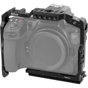 Nitze Z8 Cage for Nikon Z 8 Camera, Full Cage with Built-in NATO Rail, Dual Cold Shoes and Arca Swiss Quick Release Plate - T-N01A