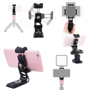 IFOOTAGE Phone Tripod Mount, Smartphone Tripod Adapter with 38mm/50mm Base Plate Adapter for Video Live Stream Vlog TikTok Selfie - Red