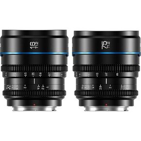 SIRUI Night Walker S35 Manual Focus Cine Lens Set, 16mm, 75mm, T1.2 Large Aperture RF Mount Lens for RED Komodo, R7, R10, C70, R50 (RF Mount, Black)