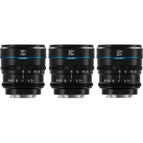 SIRUI Night Walker S35 Manual Focus Cine Lens Set, 24mm, 35mm, 55mm, T1.2 Large Aperture RF Mount Lens for RED Komodo, R7, R10, C70, R50 (MS-3SRB, Black)