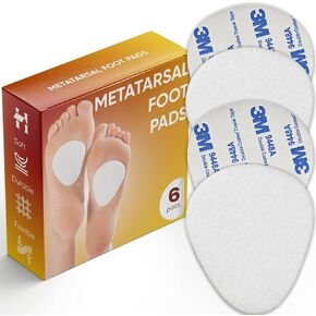 Homergy Metatarsal Pads - Ball of Foot Cushions for Women and Men - Foot Pads for Pain Relief - Forefoot Pads for Metatarsalgia, Mortons Neuroma - 1/4'' Thick - 12 Pieces