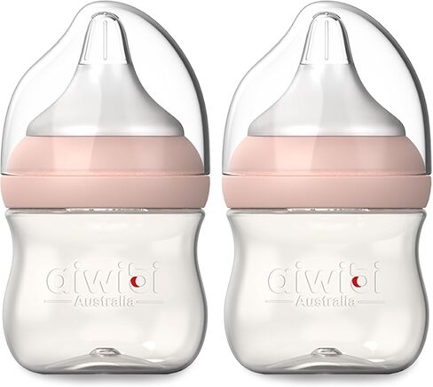 PPSU Anti-Colic Baby Bottles, 4 oz (2 Count), Slow Flow Nipples for Breastfeeding Babies, BPA Free, Newborn and Infant Bottles, 0+ Months,Natural Feel, Easy to Clean (Blue) in Saudi Arabia