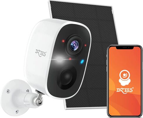 Dzees 2K Solar Wireless Outdoor Security Cameras, Battery Powered, 2-Pack | Spotlight, siren alarm, PIR AI detection, color night vision, 2.4GHz WiFi, cloud and SD storage in Saudi Arabia
