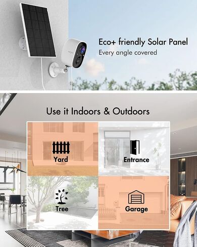Dzees 2K Solar Wireless Outdoor Security Cameras, Battery Powered, 2-Pack | Spotlight, siren alarm, PIR AI detection, color night vision, 2.4GHz WiFi, cloud and SD storage in Saudi Arabia