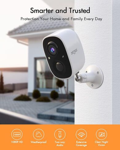 Dzees 2K Solar Wireless Outdoor Security Cameras, Battery Powered, 2-Pack | Spotlight, siren alarm, PIR AI detection, color night vision, 2.4GHz WiFi, cloud and SD storage in Saudi Arabia