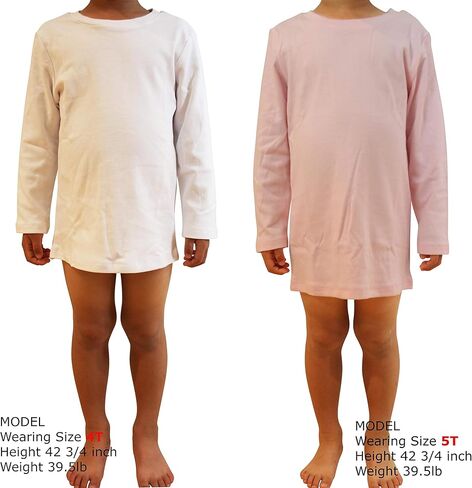 COUVER Soft Cotton Baby & Girls Crew Neck Solid/Stripe Long Sleeve Shirts in Kuwait