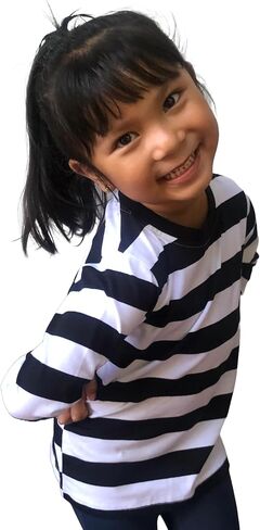 COUVER Soft Cotton Baby & Girls Crew Neck Solid/Stripe Long Sleeve Shirts in Kuwait