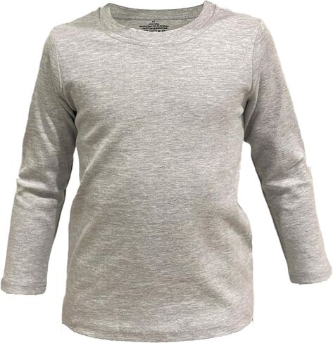 COUVER Soft Cotton Baby & Girls Crew Neck Solid/Stripe Long Sleeve Shirts in Kuwait