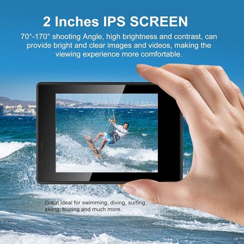 Waterproof 4K Action Camera Underwater 131FT, 4K 30FPS 16MP WiFi Ultra HD Video Camera for Vlogging Recording, Anti-shake Digital Sports Camera for Photography, Remote Control 4xZoom,170°Wide Angle in Kuwait