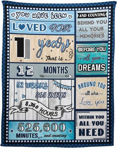 7 Year Old Boy Birthday Gift, Super Soft and Warm Happy Birthday Blanket, Digital Heartwarming Sentences Creative Design Ideal Gifts for 7th, 50"x60" in Kuwait
