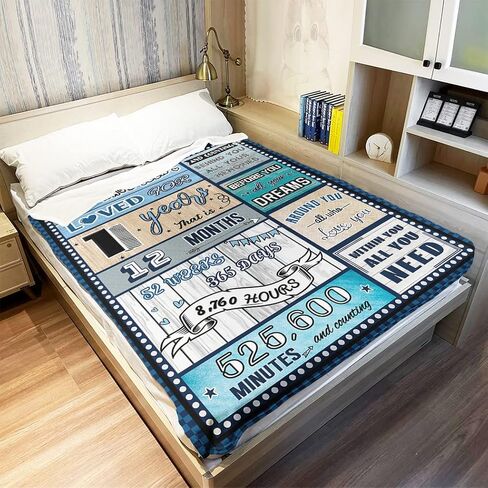 7 Year Old Boy Birthday Gift, Super Soft and Warm Happy Birthday Blanket, Digital Heartwarming Sentences Creative Design Ideal Gifts for 7th, 50"x60" in Kuwait