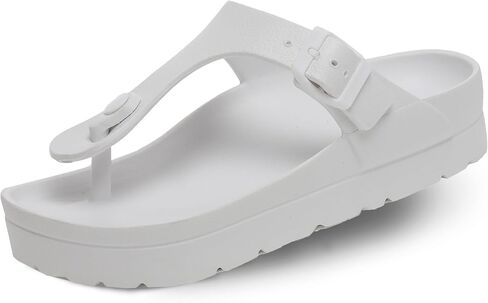 Happyo MUCHO MAHALO Maui Women's Platform Sandals, Adjustable Buckle Flat Sandals with Arch Support, EVA Foam Slides with Thick Soles Extra Cushion in Saudi Arabia