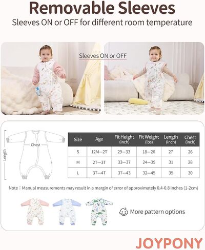 Baby Sleep Sack with Feet, Toddler Sleep Sack 2T-3T, 100% Cotton with Removable Long Sleeves Thicken 2.5 Tog (Horse, Middle) in Saudi Arabia