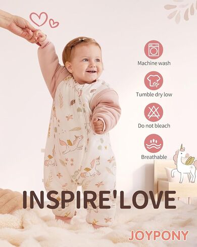 Baby Sleep Sack with Feet, Toddler Sleep Sack 2T-3T, 100% Cotton with Removable Long Sleeves Thicken 2.5 Tog (Horse, Middle) in Saudi Arabia