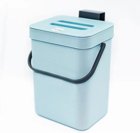 Compost Bin for Kitchen Countertop Under Sink,Bathroom Hanging Small Trash Can with Lid,Mountable Food Waste Bucket,1.3 Gal/5 L Series,Black in Saudi Arabia