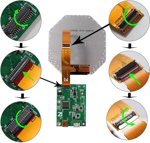 3.4 inch 800x800 IPS MIPI 330nit Round LCD Screen and mini HDMI 39 pins Controller Board,Micro USB Power Port in Kuwait
