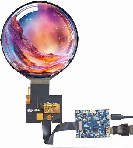 3.4 inch 800x800 IPS MIPI 330nit Round LCD Screen and mini HDMI 39 pins Controller Board,Micro USB Power Port in Kuwait