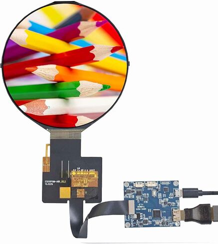 3.4 inch 800x800 IPS MIPI 330nit Round LCD Screen and mini HDMI 39 pins Controller Board,Micro USB Power Port in Kuwait