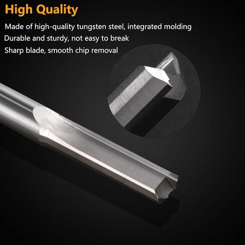 CNC Straight Router Bits 0.24 Inch (6mm) Shank, 2 Flutes Straight End Mill CNC Milling Cutter, Tungsten Steel CNC Bits 22mm CEL/50mm OAL for MDF PVC Acrylic Woodworking(6x22mm, 5PCS) in Saudi Arabia