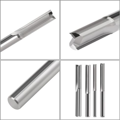CNC Straight Router Bits 0.24 Inch (6mm) Shank, 2 Flutes Straight End Mill CNC Milling Cutter, Tungsten Steel CNC Bits 22mm CEL/50mm OAL for MDF PVC Acrylic Woodworking(6x22mm, 5PCS) in Saudi Arabia