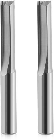 CNC Straight Router Bits 0.24 Inch (6mm) Shank, 2 Flutes Straight End Mill CNC Milling Cutter, Tungsten Steel CNC Bits 22mm CEL/50mm OAL for MDF PVC Acrylic Woodworking(6x22mm, 5PCS) in Saudi Arabia