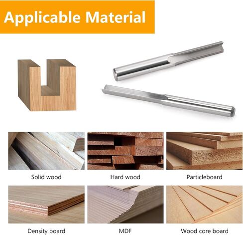 CNC Straight Router Bits 0.24 Inch (6mm) Shank, 2 Flutes Straight End Mill CNC Milling Cutter, Tungsten Steel CNC Bits 22mm CEL/50mm OAL for MDF PVC Acrylic Woodworking(6x22mm, 5PCS) in Saudi Arabia