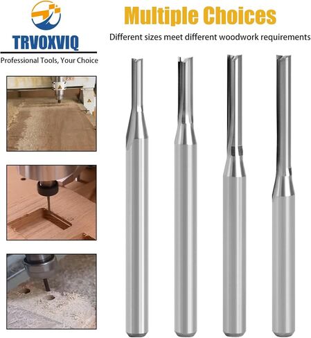 CNC Straight Router Bits 0.24 Inch (6mm) Shank, 2 Flutes Straight End Mill CNC Milling Cutter, Tungsten Steel CNC Bits 22mm CEL/50mm OAL for MDF PVC Acrylic Woodworking(6x22mm, 5PCS) in Saudi Arabia