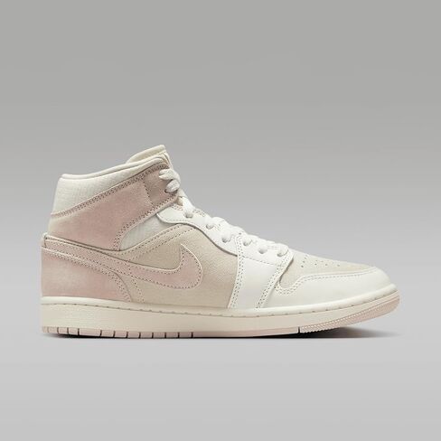 حذاء Air Jordan 1 Mid SE للسيدات (FQ1926-161، حليب جوز الهند/شراع/وردي ليجيند) مقاس 10.5 in Saudi Arabia